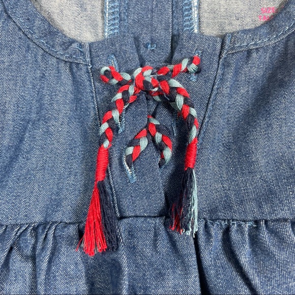 NWT Nannette floral printed chambray babydoll top with navy blue legging Size 3T - Picture 4 of 7